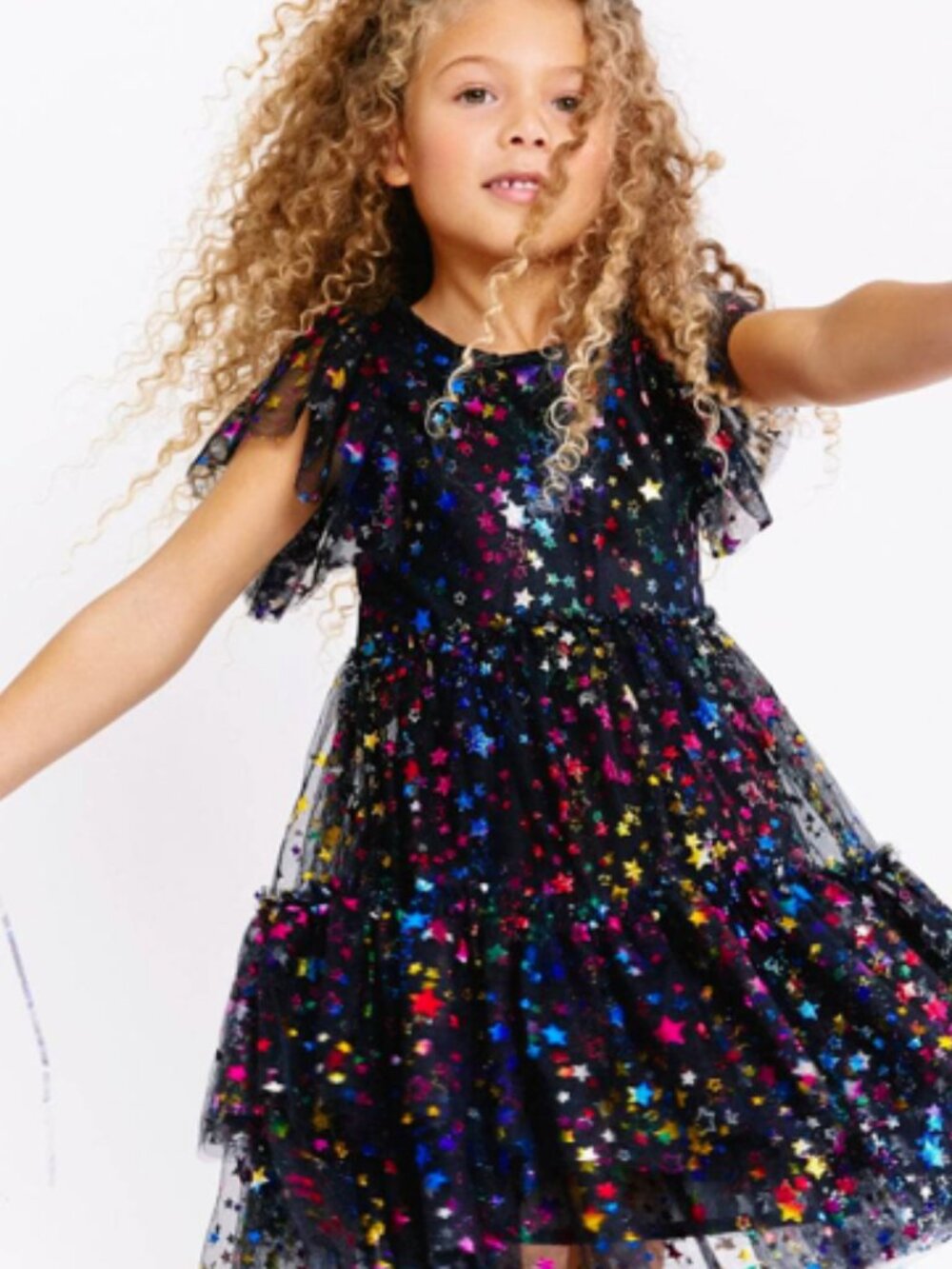Lola + The Boys Shining Rainbow Star Tulle Dress Size 8